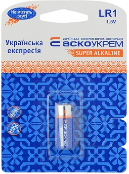 Батарейка LR1 щелочная 1.5V blister 1шт [Аско.LR1.BP1] АСКО-УКРЕМ