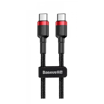 Кабель Baseus Cafule Type-C to Type-C PD 2.0 60W (2m) red/black