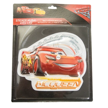 Наклейка объемная со светодиодной подсветкой Тачки Disney (Sun City) OS красный (LR2265-red)