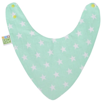 Слюнявчик Еко Пупс Eco Cotton бандана 21x30 (ментол, зірочки) (BEC-011)