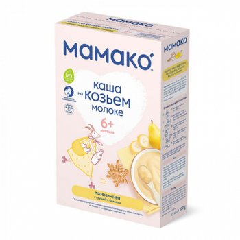 Дитяча каша Mamako пшенична з грушею та бананом на козячому молоці 200 г (4607088795864)