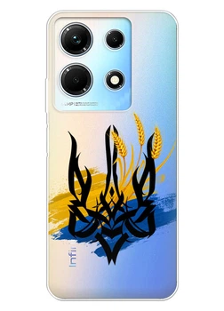 Infinix Note 30 4G прозрачный силиконовый чехол iSwag с украинским дизайном - Атрибуты Украины (ISIFN3086)