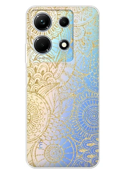 Прозрачный силиконовый чехол iSwag дляInfinix Note 30 4G с рисунком - Золотая мандала (ISIFN307)