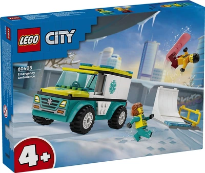 Конструктор Lego City Скорая помощь и сноубордер 60403