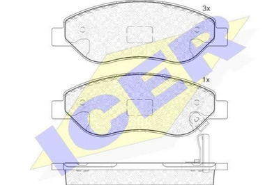 Тормозные колодки ICER 181850 Opel CORSA 1605355, 93189822, 1605228