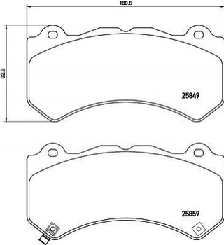 Гальмівні колодки TEXTAR 2584901 Dodge CHARGER, Challenger; Chevrolet Camaro; Jeep Grand Cherokee IV (WK, WK2); Cadillac CTS 68144427AA, 68144427AB, D106080B0A