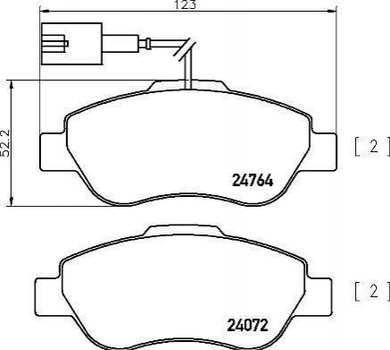 Тормозные колодки BREMBO P24150 Ford KA; Fiat 500 ME9S5J2K021AB, 77365817, 1778384