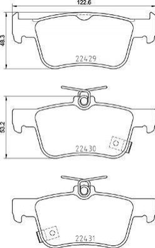 Тормозные колодки BREMBO P28089 43022TBAA02, 43022TJBA02, 43022TGHA01