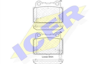 Тормозные колодки ICER 182095 Mitsubishi Lancer 4605A695, 4605A584, MZ690591