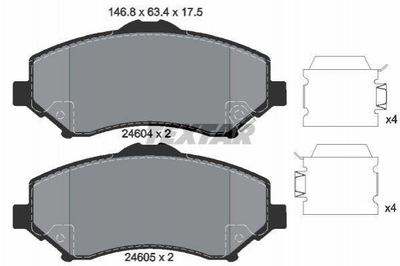 Тормозные колодки TEXTAR 2460402 Jeep Cherokee KK, WRANGLER III (JK); Dodge Nitro, Journey; Chrysler Voyager 68003701AB, 68003701AA, 7B0698151A