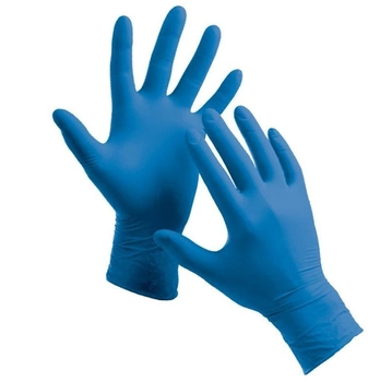 Рукавички нітрилові Medicom M неопудрені текстуровані 50 пар блакитні
