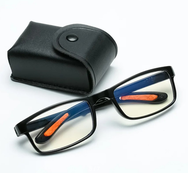 Складные очки для чтения +3.50 диоптрий ERIKOLE в пластиковой оправе с чехлом для хранения, черные с красным (74899799)