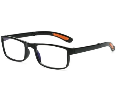 Складані окуляри для читання +1.50 ERIKOLE діоптрій у пластиковій оправі з чохлом для зберігання, чорні з червоним (74879633)