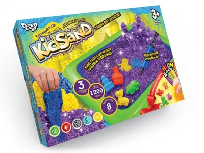 Детский кинетический песок KіdSand Danko Toys 8096DT, 1200 г развивающий набор песка с песочницей