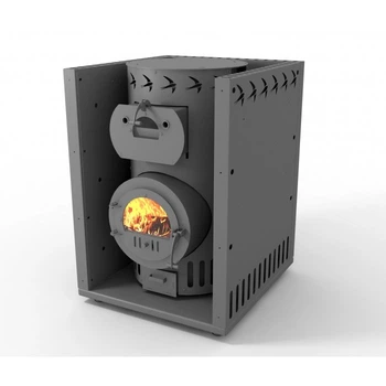 Отопительно-варочная квартирная стальная печь SMARTINHOUSE HE City Oven-300 с духовкой и стеклом