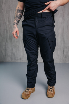 Мужские крепкие брюки «Kayman» темно-синий ГСЧС с усиленными зонами и накладными карманами Rip-stop 32-32