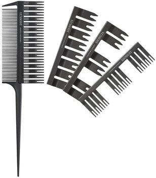 Grzebień do włosów z nasadkami Lussoni DC 500 Set Tail Comb (5903018916538)