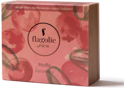 Mydło Flagolie Vegan Soap w kostce Żurawina 90 g (5907471930834)