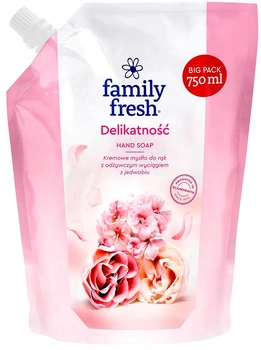 Kremowe mydło do rąk Family Fresh Delikatność z odżywczym wyciągiem z jedwabiu 750 ml (7310610028398)