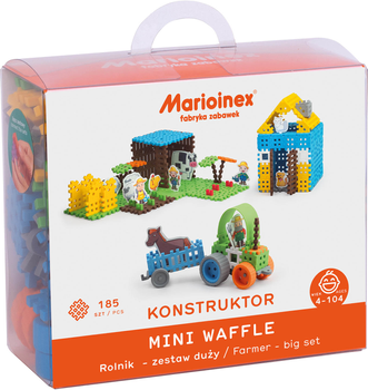 Klocki konstrukcyjne Marioinex Mini Waffle Rolnik 185 elementów (5903033903834)