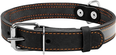Нашийник Collar зі світловідбиваючою стрічкою (ширина 20 мм, довжина 32-40 см) Чорний (01551Collar)