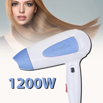 Мощный фен для сушки и укладки волос Gemei GM І756 c холодным воздухом 1200W, Синий
