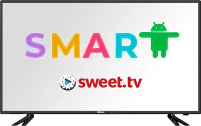 Телевизор 42" Hilton 42sf1 led, Full hd, 1920х1080, 60 Гц, Smart tv, Android 13.0, dvb-t2/с, 3xHDMI, 2xUSB, vesa 200x100
