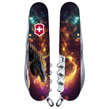 Швейцарский нож Victorinox HUNTSMAN ZODIAC 91мм/15 функций, Звездный дракон