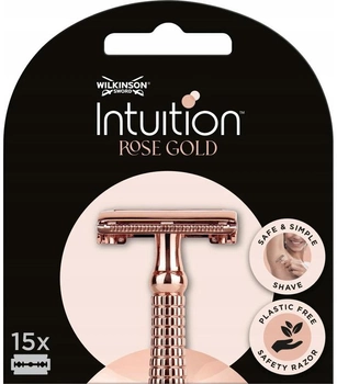 Wilkinson Intuition Rose Gold żyletki do klasycznej maszynki do golenia dla kobiet 15szt (4027800255801)