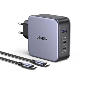 Сетевое зарядное устройство Ugreen 140W USB C GaN PD 3.1 Grey с кабелем (YM1575)