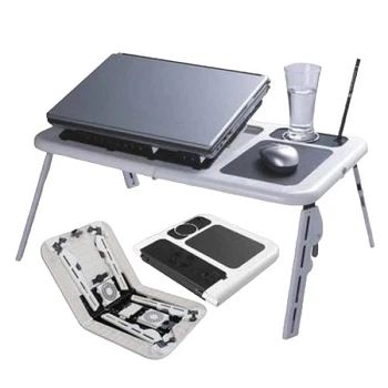 Стол E-Table универсальный для ноутбука с охлаждением серый (33-4-LD09)