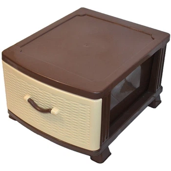 Комод пластиковий Efe Plastics 1 ящик 27х46х38, ротанг, бежевий