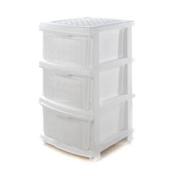 Комод для дому R-Plastic "Компакт Плюс" 3 яруси 34*40*66 см білий