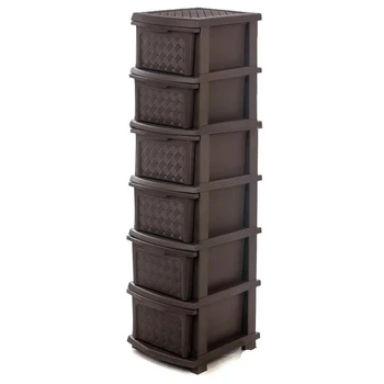 Комод пластиковий для дому R-Plastic "Компакт Плюс" 6 ярусів 126*40*34