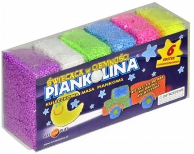 Набір для ліплення Art And Play Piankolina Кулькова маса, що світиться в темряві 6 шт (5901549031089)