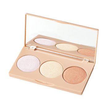 Палетка набір хайлайтерів 3 в 1 Highlighter Palette Make Up Farmasi 15 г