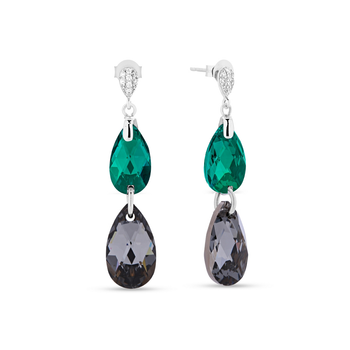 Срібні сережки Spark зі Swarovski&nbsp;Double Drop KC323061061EMSN