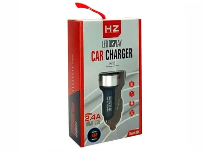 Вольтметр в прикуриватель HZ HC6 12V/24V на 2*USB (3,1A) Черный