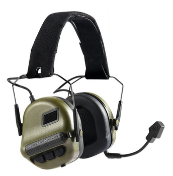 Навушники з шумом придушенням Arm Next з перехідником для радіостанції Kenwood Оливковий (Kali) KL224