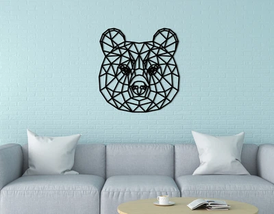 Декоративное панно на стену из дерева Upwood Decor Бурый медведь Brown Bear 36.4 х 35 см black