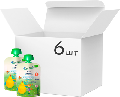 Упаковка фруктового пюре Fleur Alpine Organic груша в паучі 6 шт. х 90 г (5024688101021)