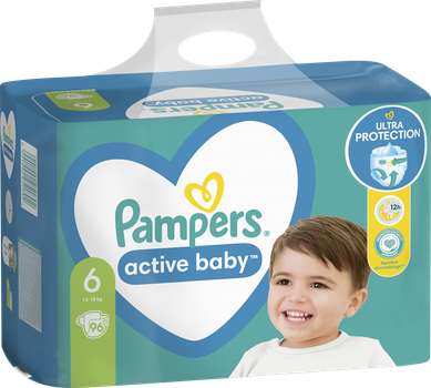 Pieluchy Pampers Active Baby Rozmiar 6 (13-18 kg) 96 szt (8001090951892)