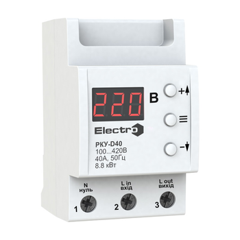 Реле контролю напруги ElectrO РКУ-D40 230В 40А (RКUD40)