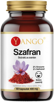 Suplement diety Yango Szafran 400 mg 60 kapsułek Równowaga Emocjonalna (5907483417569)