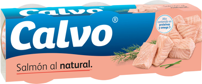 Упаковка лосося Calvo у власному соку 80 г х 3 шт (8410090912473)