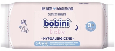 Вологі серветки Bobini Baby гіпоалергенні для дітей та немовлят 60 шт (5900465247413)