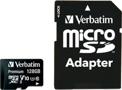 Карта пам'яті Verbatim Premium MicroSDXC 128 GB Class 10 + SD-адаптер (23942440857)