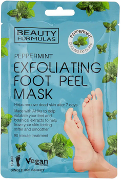 Maska do stóp Beauty Formulas Exfoliating Foot Peel Mask złuszczająca peppermint 1 para (5012251013734)