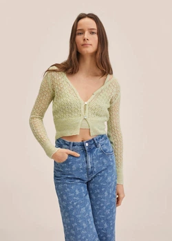 В'язаний укорочений кардиган Mango 27054035GM розмір М