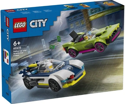 Конструктор LEGO City Погоня на поліцейській машині та маслкарі (60415)